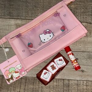 Sanrio Hello Kitty & Strawberries Bag w/Strawberry Shake Lip Smacker